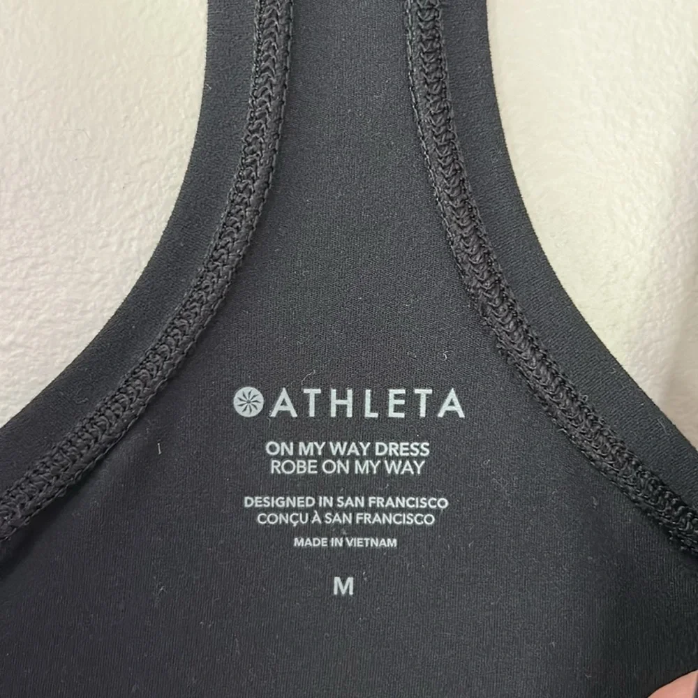 Athleta On‎ My Way Dress in Powervita Sz M Black - Picture 4 of 8